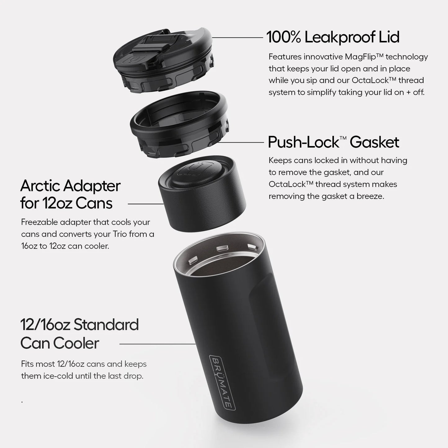 S26 brumate trio 3 in 1 can cooler 16/12 oz