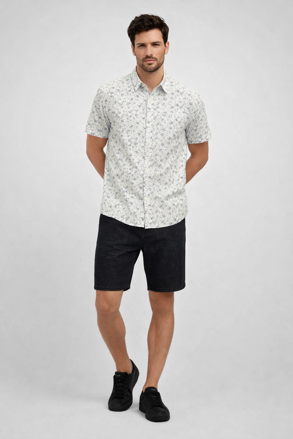 S26 Lois 1331 s/s 01 off white print sport shirts