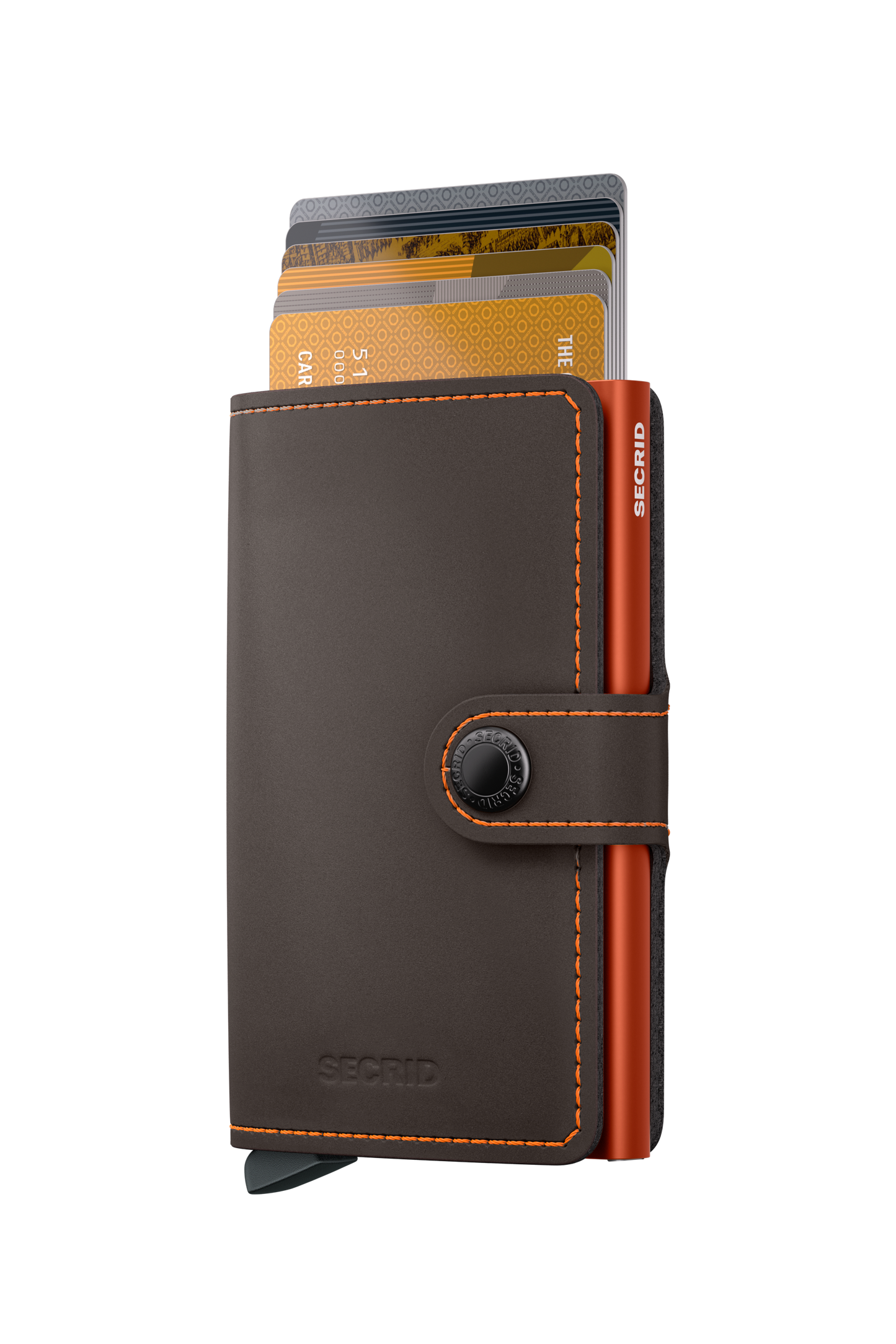 Secrid wallet mm matte truffle & orange