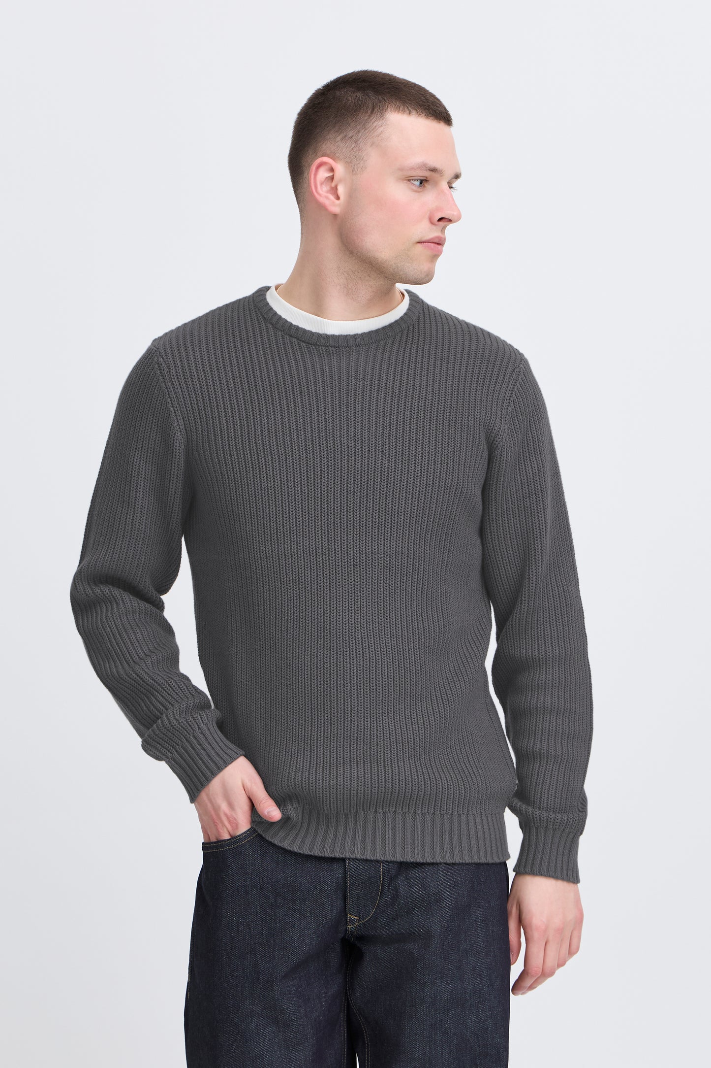 Blend Bhdeno crew cable knit sweat