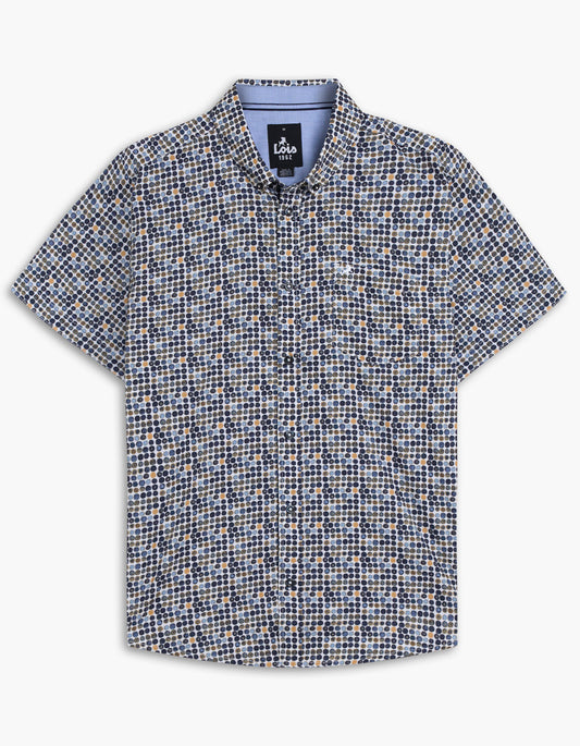 LOIS blue/yellow combo sport shirt