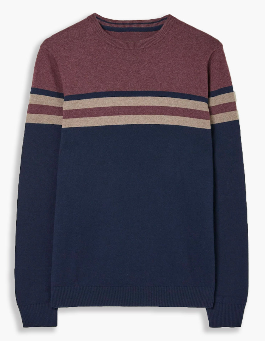 S26 Lois 1292 Wallace plum/beige/navy strip sweater