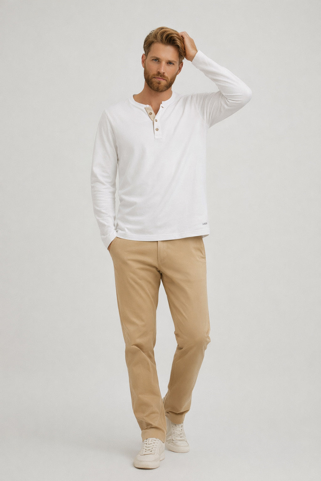 S26 Lois 1344  l/S Henley fine sweater