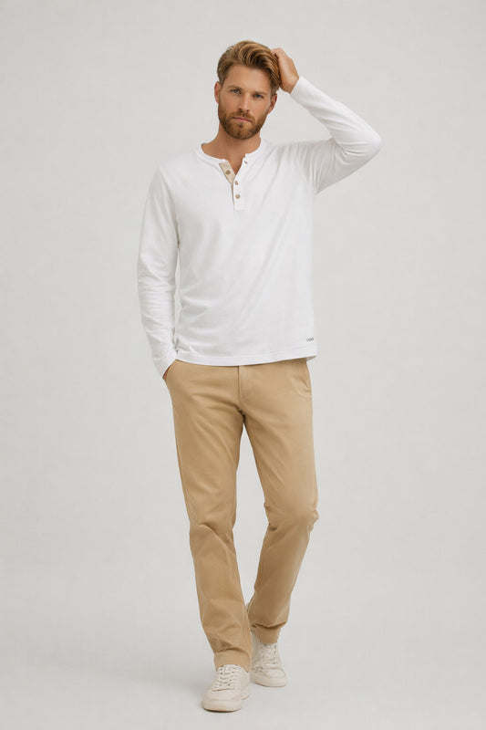 S26 Lois 1344  l/S Henley fine sweater