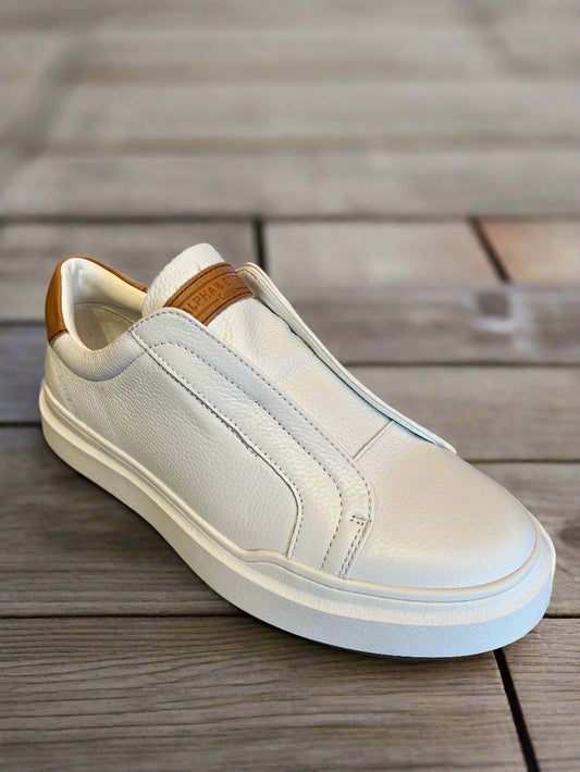 Alpha Steele white slip on runner