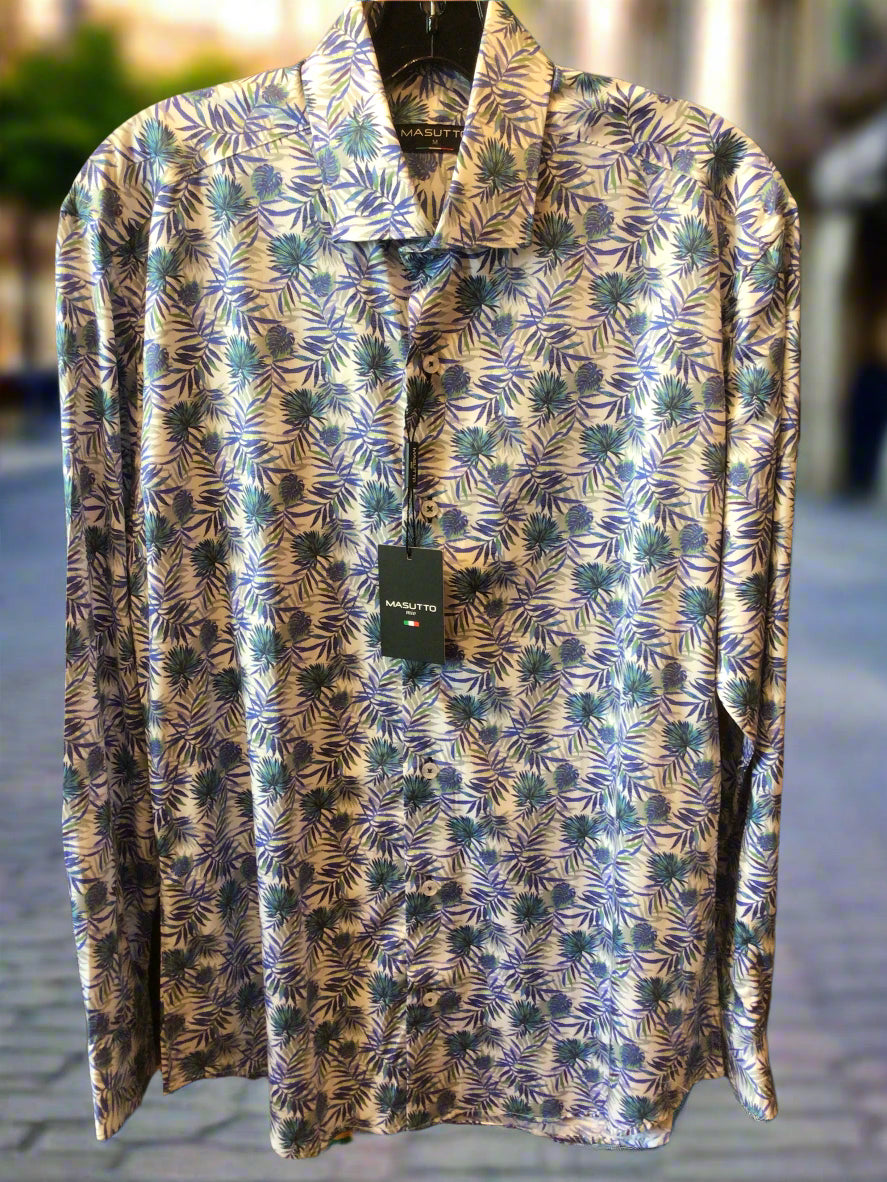 Masutto long sleeve print sport shirt