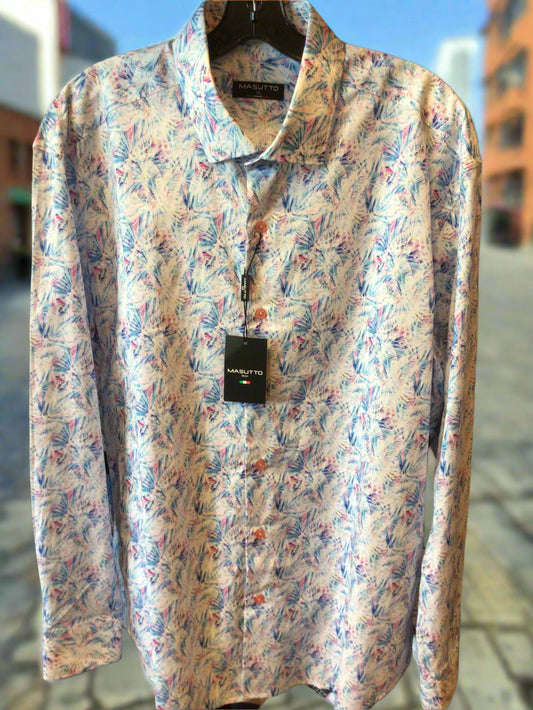 Masutto long sleeve print sport shirt