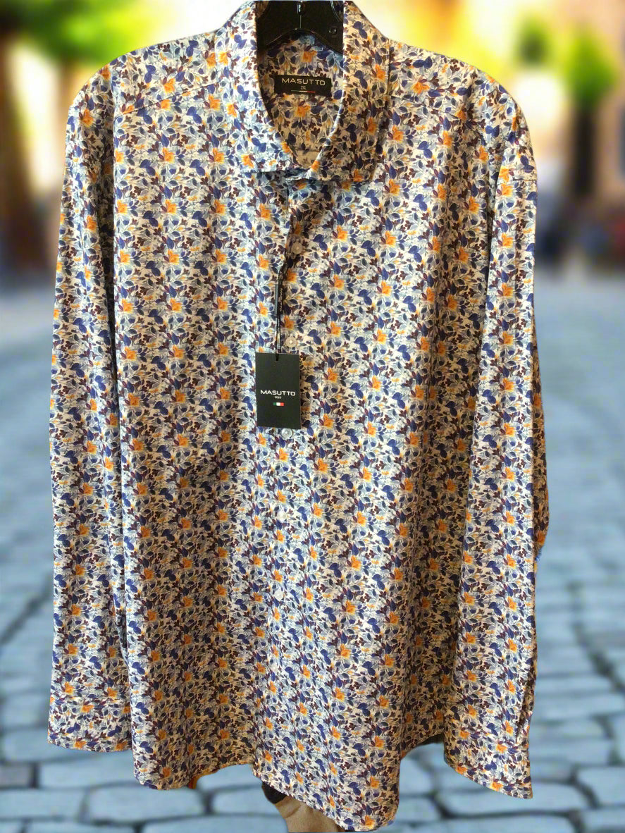 Masutto long sleeve print sport shirt