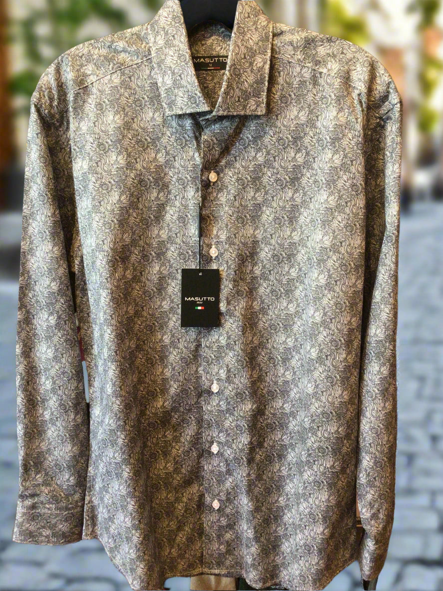 Masutto long sleeve print sport shirt
